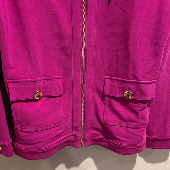 Boston Proper Fuchsia Jacket with Gold Zippers - Picture 5 of 7
